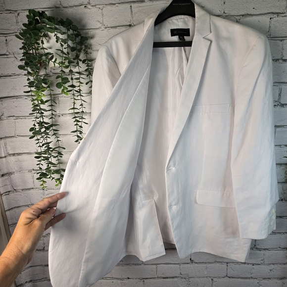 INC International Concepts White Linen Blend Men's Blazer XL EUC - Picture 4 of 12